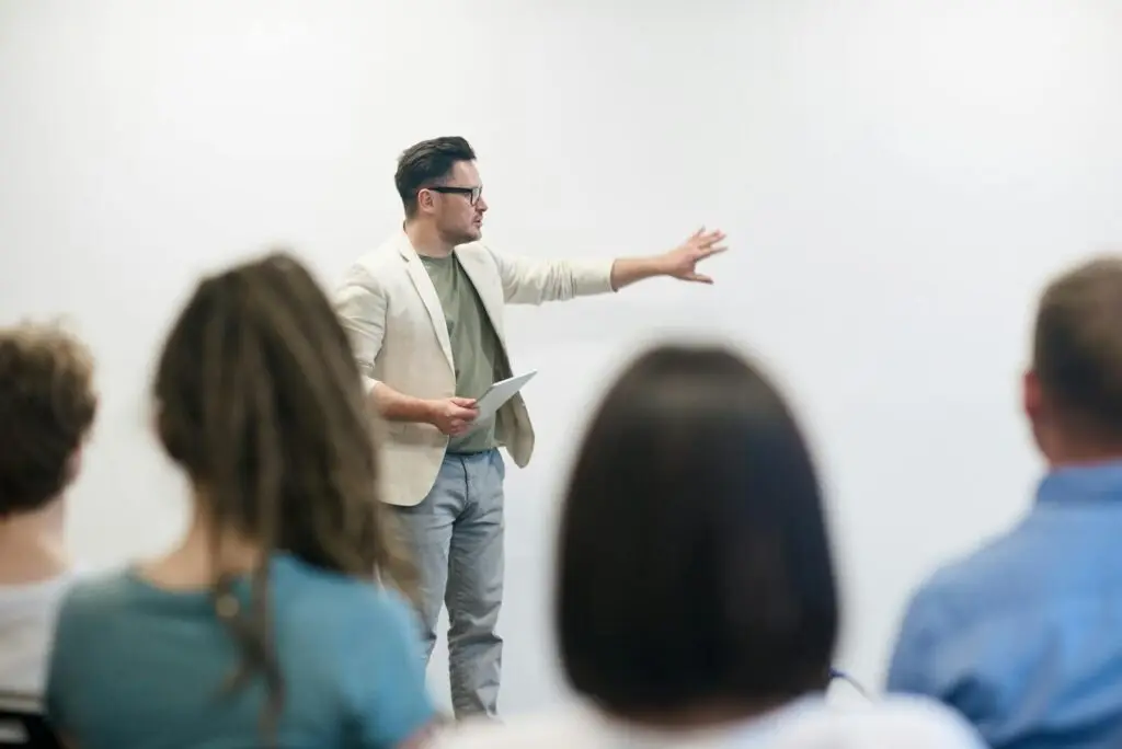Law professor giving a lecture